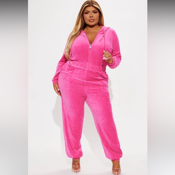Trendsetter Velour Jumpsuit - Pink - Picture 4 of 7